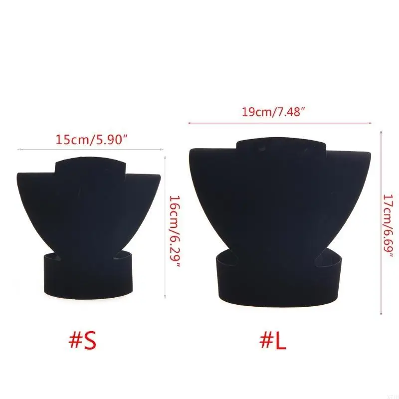 Mini pendiente terciopelo blanco y negro, soporte para exhibición joyería, colgante cadena y collar