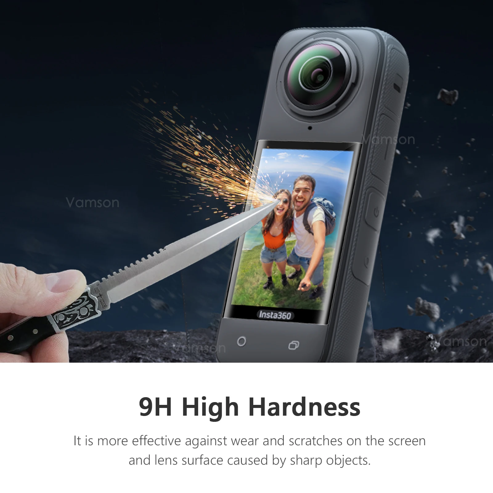 Vamson untuk Insta360 X4 Aksesori pelindung Film kaca Tempered melengkung Anti gores HD untuk Insta 360 X4 Aksesori pelindung