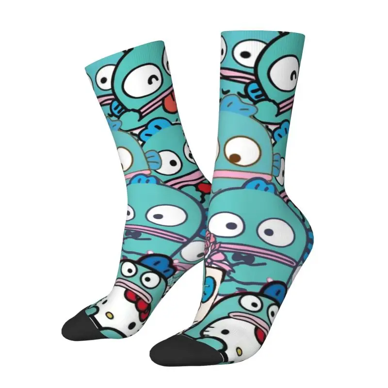 Custom Hangyodon Dress Socks for Men Women Warm Fashion Crew Socks