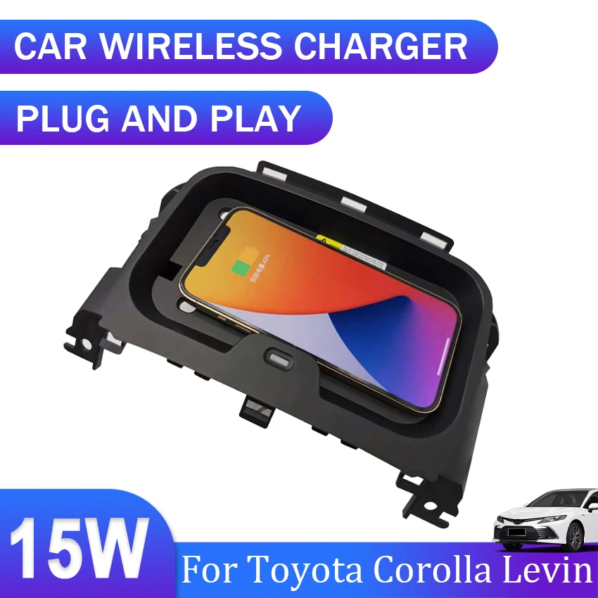 15W Car Wireless charger,Special on-board QI phone fast charging panel Car Accessories For Toyota Corolla Levin 2020 2021 2022