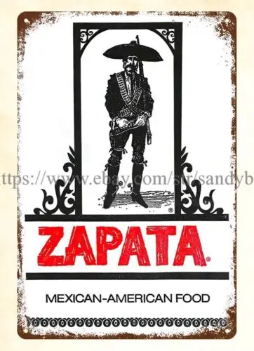 1973 Zapata Mexican-American Food metal tin sign metal wall art decorating ideas