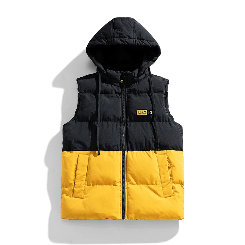 

Lightweight Sleeveless Men's and Women's Couple Jackets Hat Detachable Winter Warm Streetwear Trend Fashion Hooded Puffer Vest