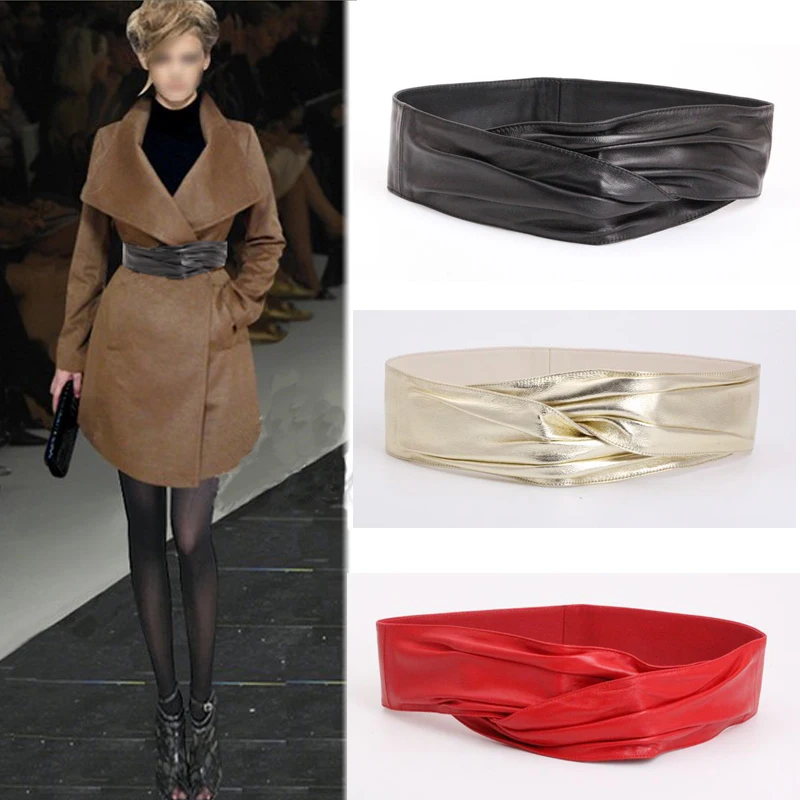 soft-surface-single-circle-double-sided-sheepskin-belt-women's-wide-genuine-leather-dress-belt-versatile-skirt-waist-seal