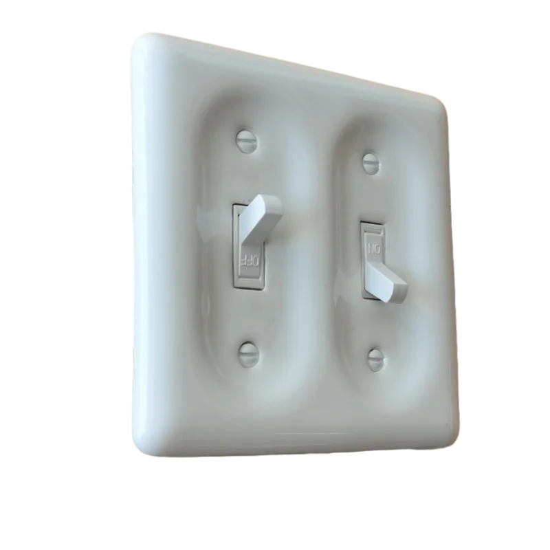 Classic Beadboard Switch Wall Plate Cover, Decorative Porcelain Light Switch Plate Outlet Wallplate Covers Ceramic Toggle Panel