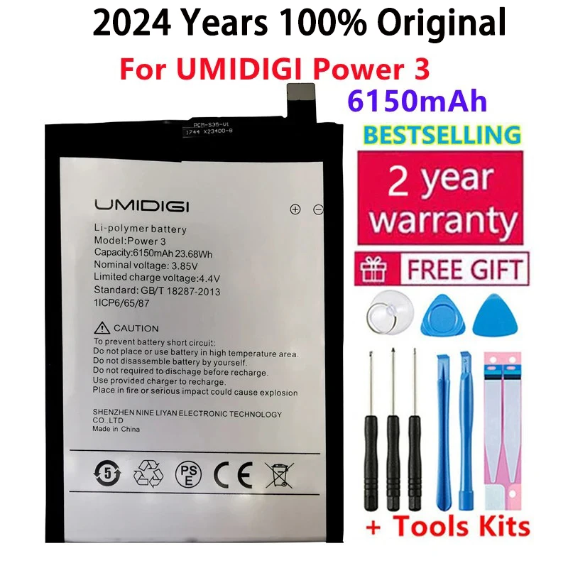 

2024 Years New 100% Original 6150mAh Replacement Battery For UMI Umidigi Power 3 High Quality Batteries Bateria Fast Shipping