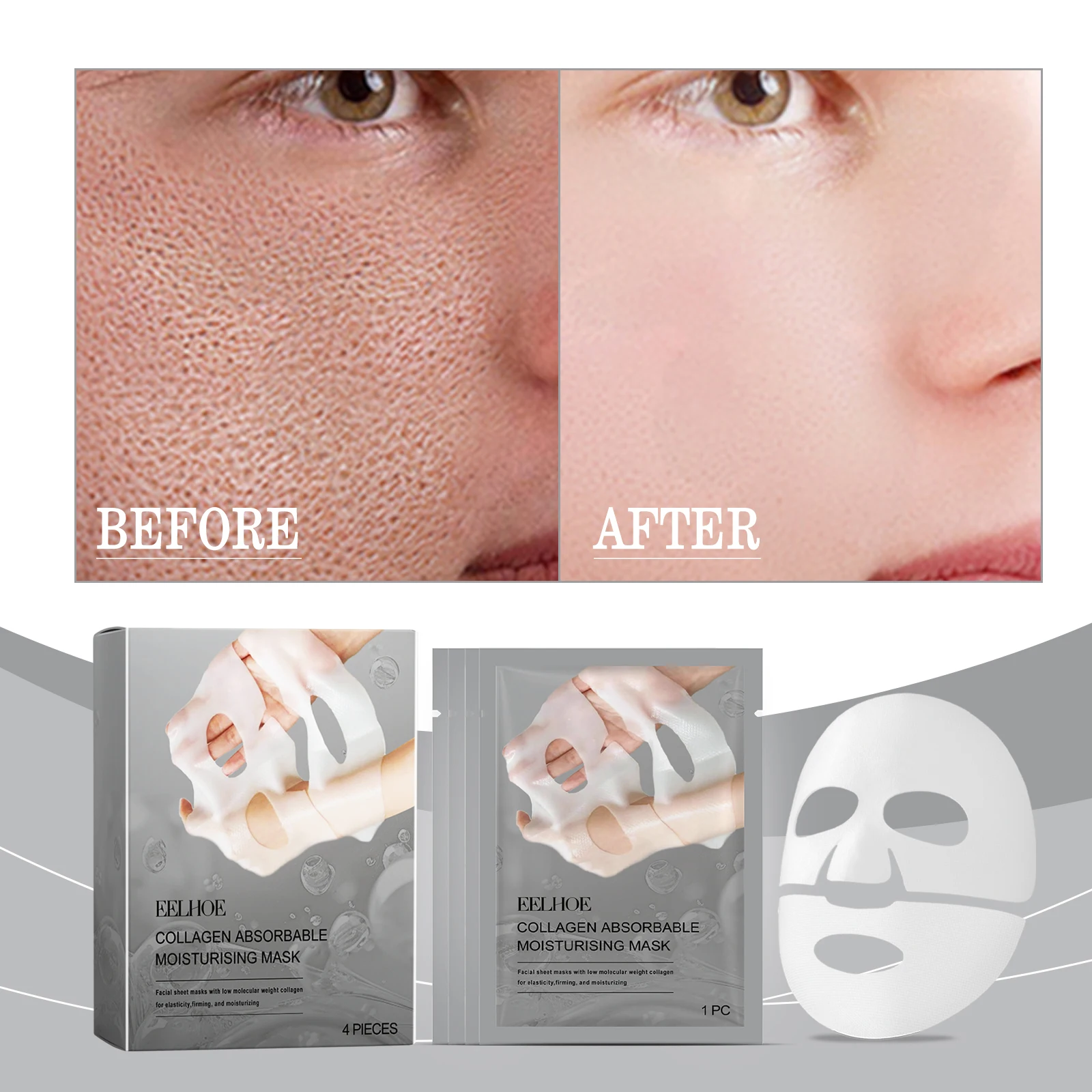 

EELHOE Collagen Moisturizing Mask (Boxed) Gentle Skin Care Nourishing Face Reduce fine lines and wrinkles for smoother skin