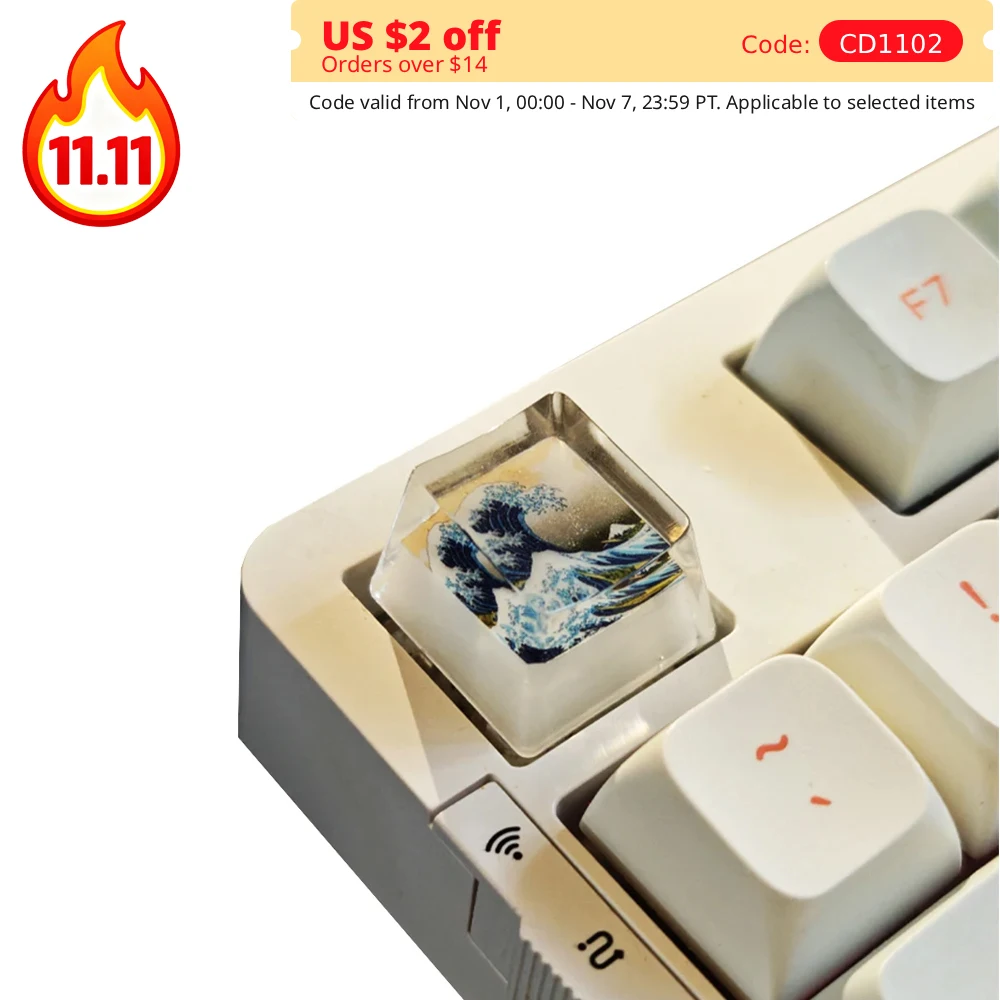 

ESC Keycap Механические колпачки для клавиш OEM R4 Смола Ocean Key Cap Настроить игровые клавиатуры с поперечной осью Keycap