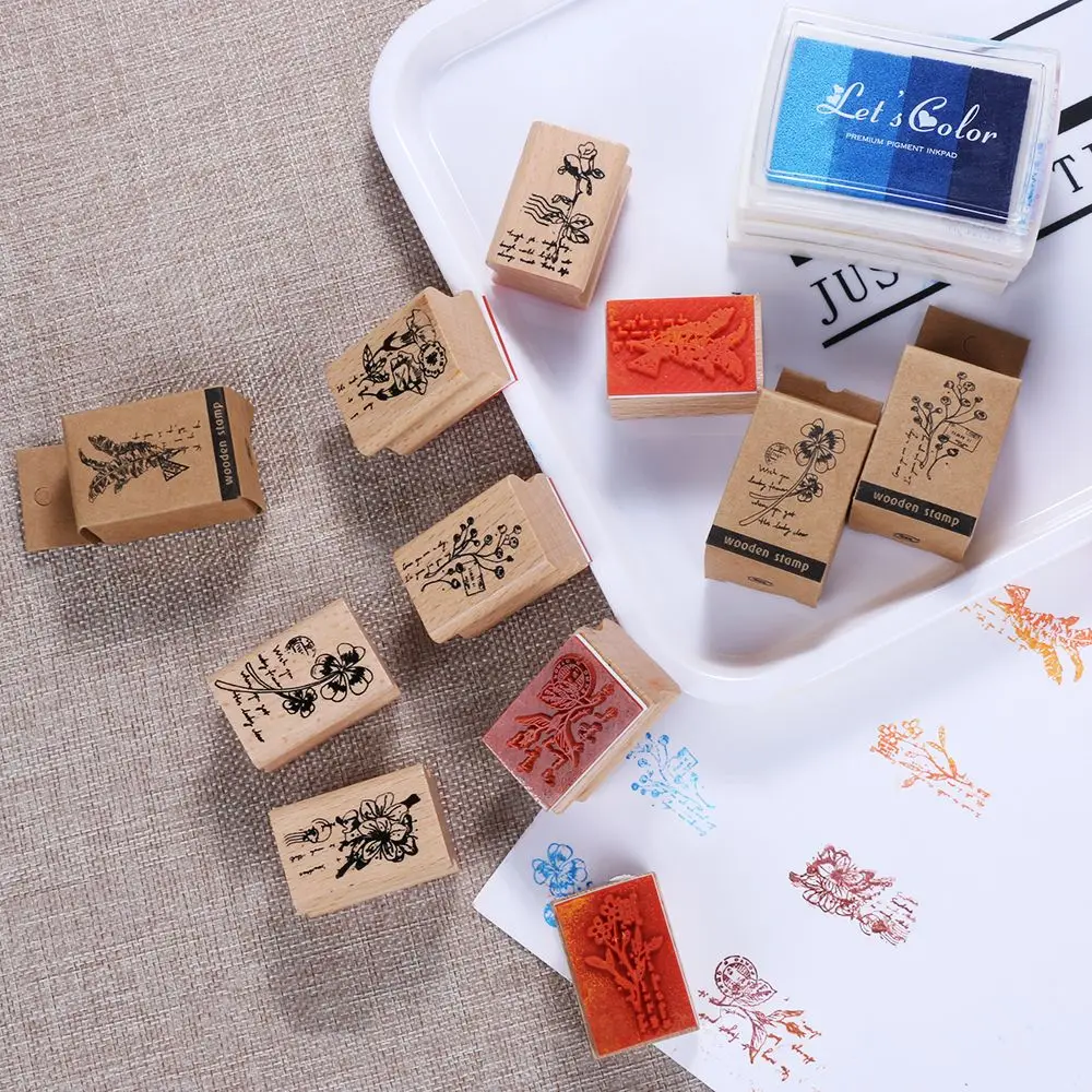 Vintage Rubber Stamps Grass Wooden For Scrapbooking Stationery Seal Stamping DIY Craft Decoration