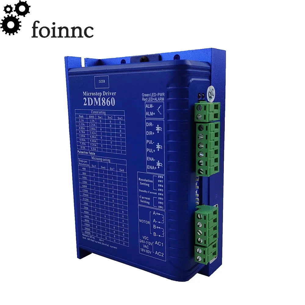 2DM860H NEMA34 2-Phase Digital stepper Motor DRIVER 2DM860H/2DM860 2.1A-8.4A 24-80V AC และ DC Universal