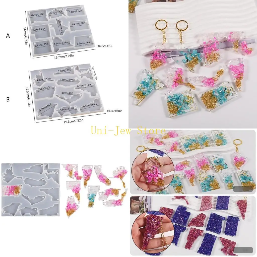 

40GB Map Silicone Resin Mould Resin Pendants Jewellery Molds for DIY Crafts Making