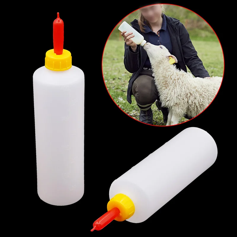 1-5Pcs Lamb Milking Feeding 400Ml Capacity Bottle with Soft Rubber Nipple Pacifier for Piglet Sheep Goat Farm Animals Drinker