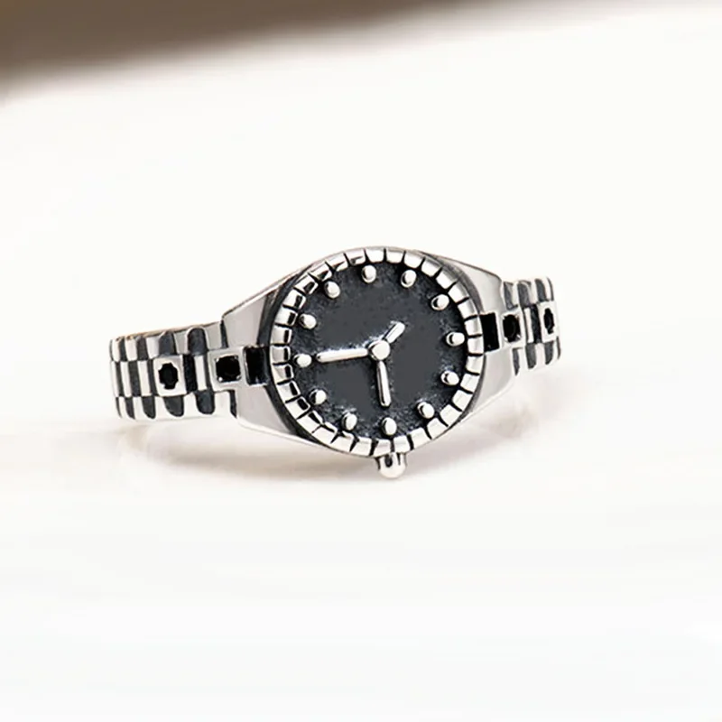 Creative watch ring, fashionable temperament, personality, trendy student, cool style, hip-hop open ring