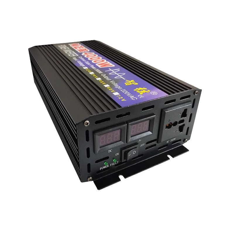 3000W 4000W Pure Sine Wave Inverter DC 12V 24V To AC 220V 50Hz 60Hz Voltage Transformer Converter Solar Off Grid Power Generator