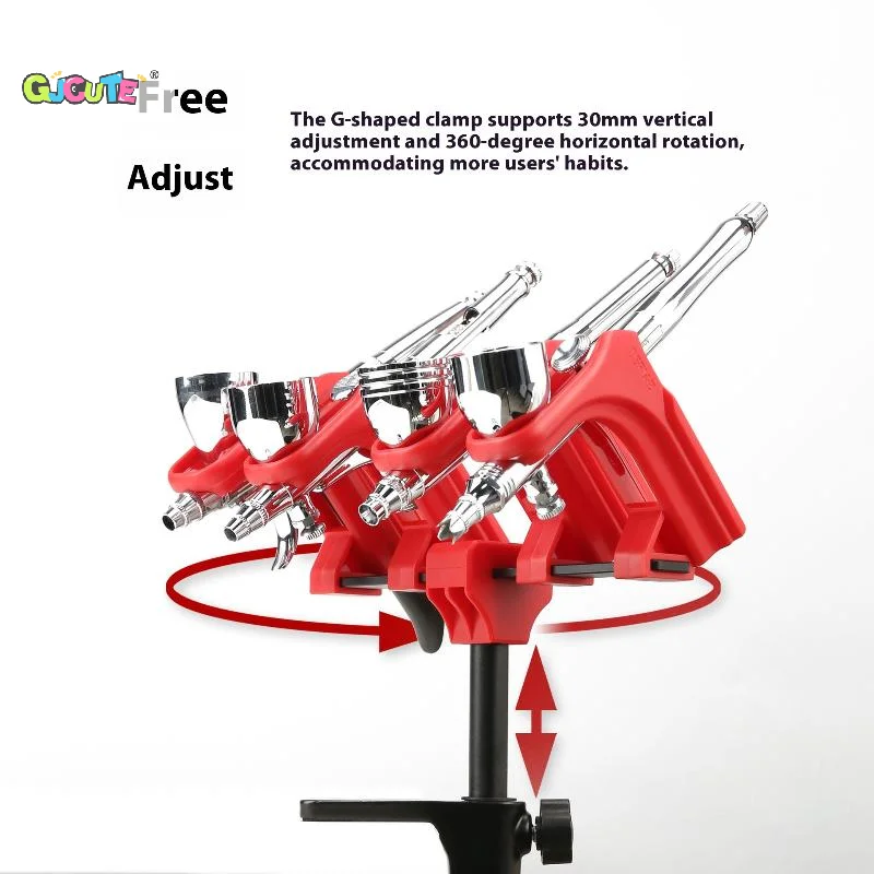 모델 제작을위한 1 세트 알루미늄 합금 에어 브러시 홀더 색칠 취미 모델링 도구 PT-AR 에어 브러시 랙 홀더