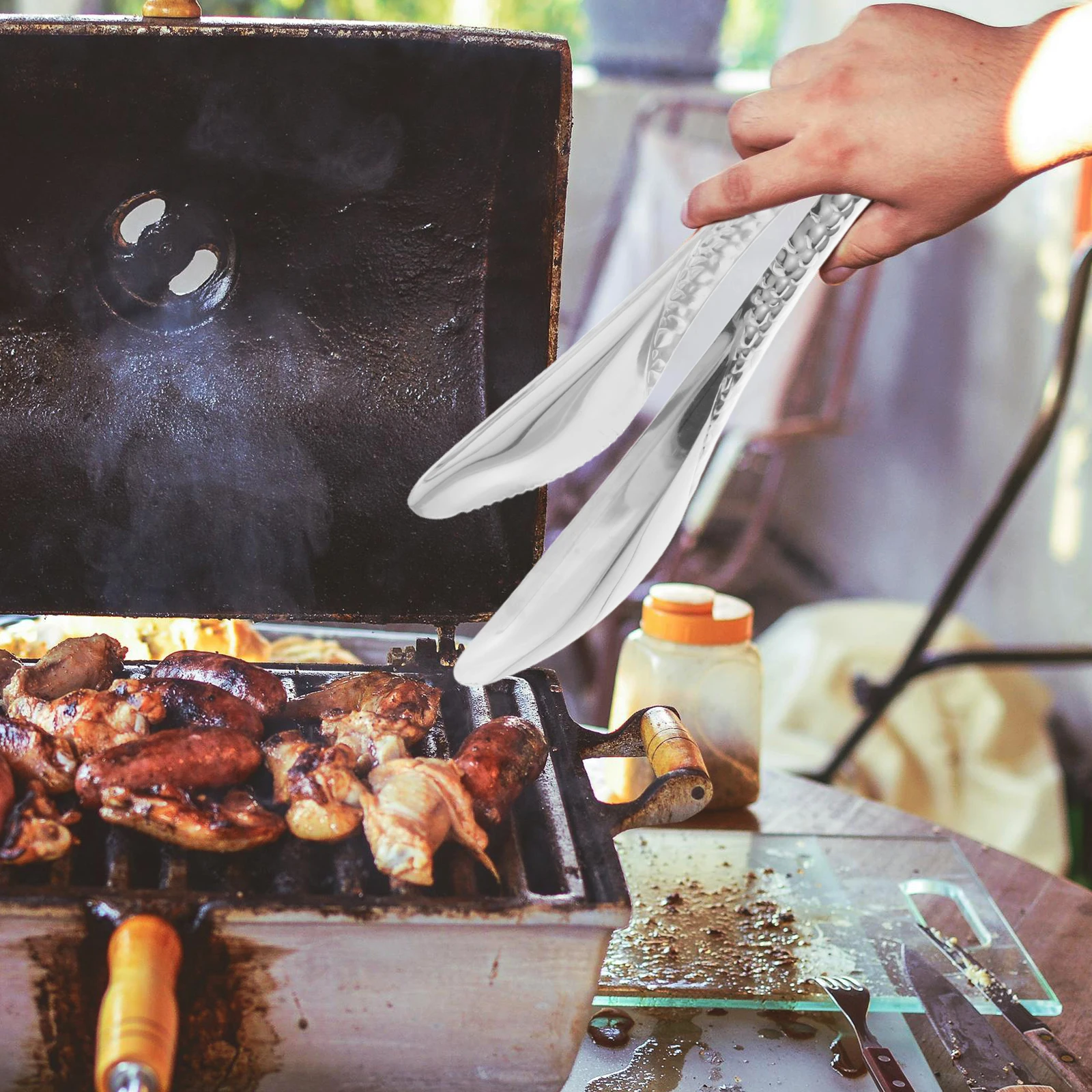 

Stainless Steel Food Tongs Kitchen Clamp Bread Clip Serving Buffet Parties Appetizer BBQ Grill Tong Metal Cooking Supplies