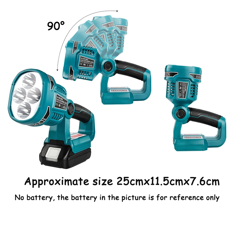 

Для Makita 14,4 В 18 В литий-ионный аккумулятор BL1430 BL1830 BL1840 светодиодная лампа рабочего освещения 12 Вт с USB-портом наружное аварийное освещение