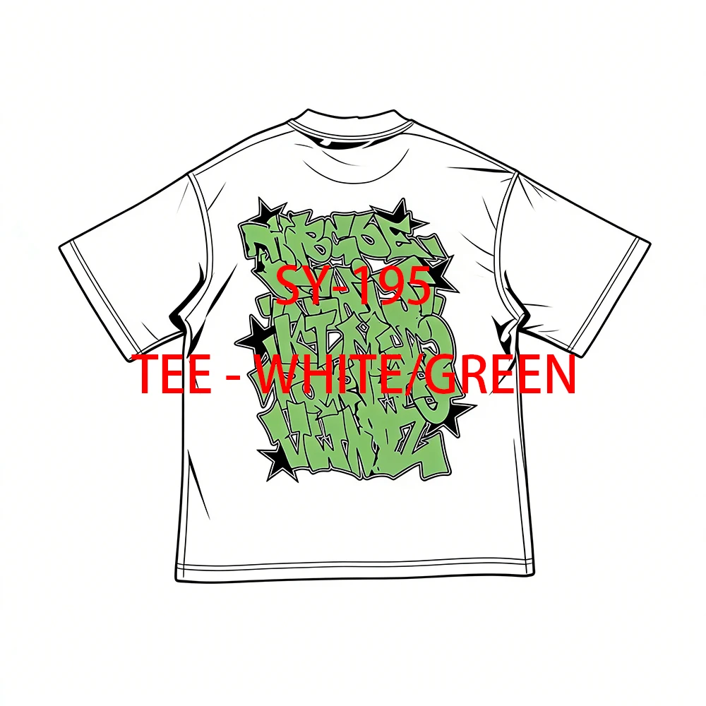 

SY-195 Хлопковая футболка унисекс с короткими рукавами Футболка для бега Летний спортивный костюм Топ Джерси ФУТБОЛКА С ПРИНТОМ - БЕЛАЯ/ЗЕЛЕНАЯ мужская одежда