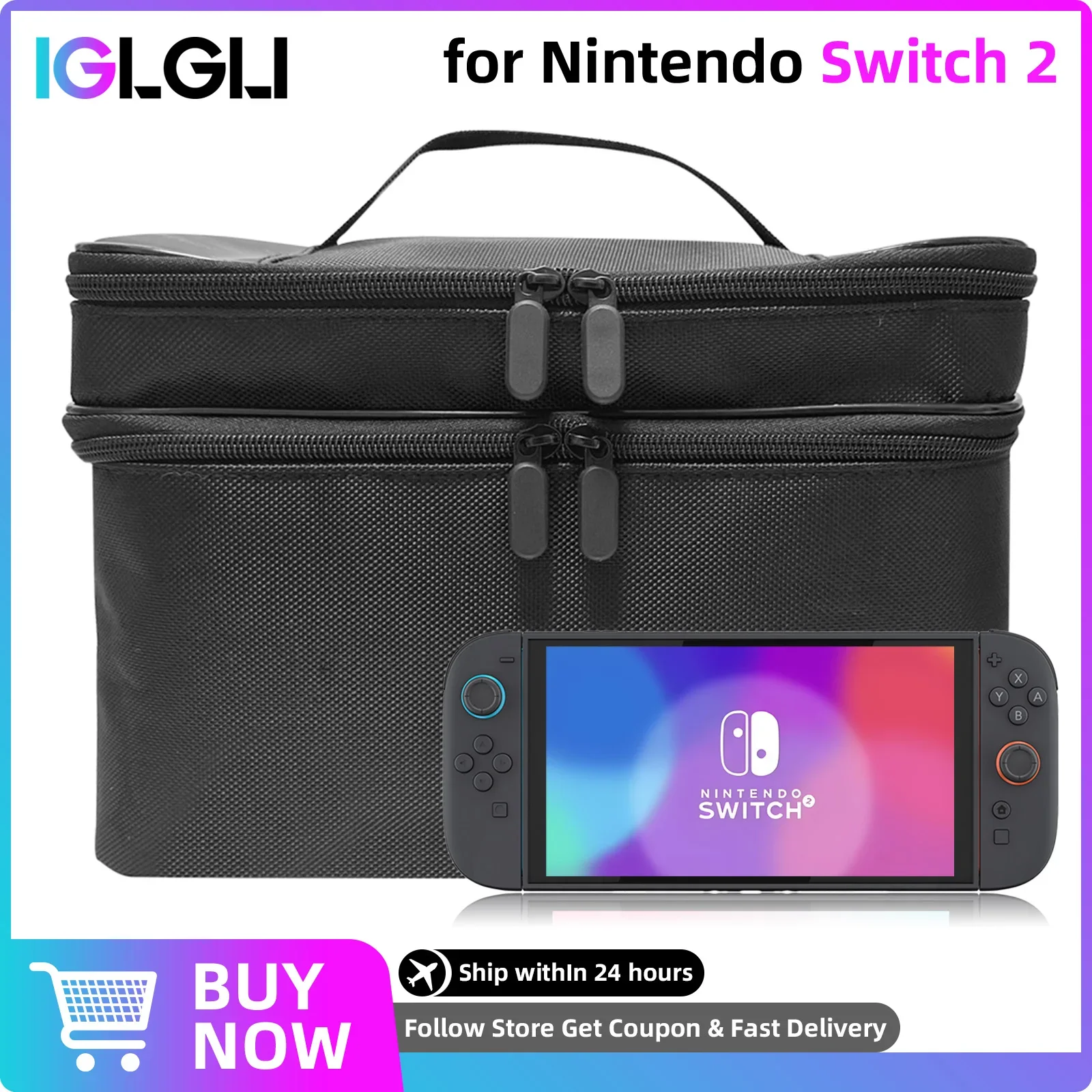 

Large Storage Bag for Nintendo Switch 2 2025 Travel Carrying Protective Case for Switch2 Anti-Scratch Game Accessories