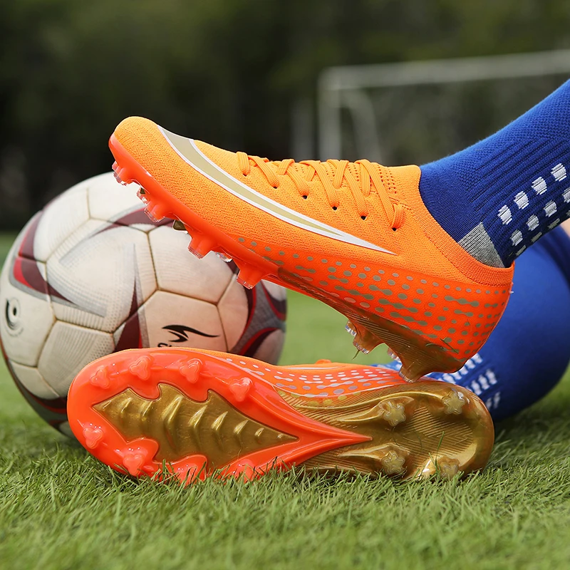 

Новые мужские футбольные бутсы для взрослых FG, спортивные нескользящие тренировочные уличные футбольные бутсы с травой, сверхлегкие кроссовки, удобные бутсы, матч