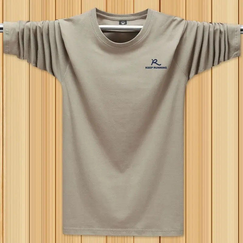 Spring and Autumn Men's Clothing Graphic Round Neck Printed Men's Oversized Printed Casual T-Shirts Long Sleeves Plus Size Tees