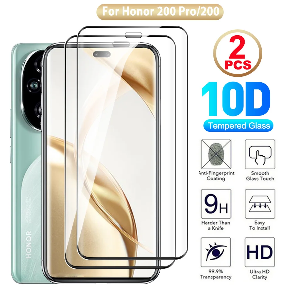 

Изогнутое защитное стекло с полной проклейкой, 2 шт., для Honor 200 Pro 200 200 Pro, Защитное стекло для экрана телефона на xonor 200 6,78 Pro дюймов