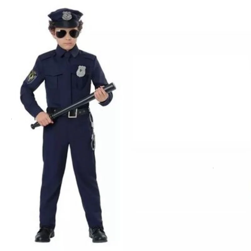 Disfraces de policía de Halloween para adultos, uniforme de policía de Carnaval para hombres, conjuntos de ropa de Cosplay para actuaciones en fiestas