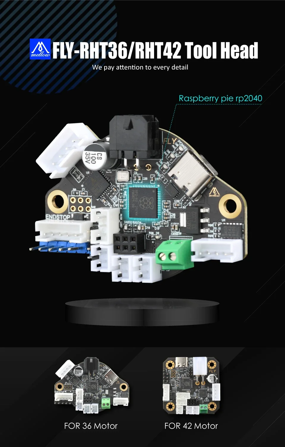 FLY 3D-принтер USB-плата головки инструмента для материнской платы Gemini, совместимой с KlIpper и Raspberry Pi