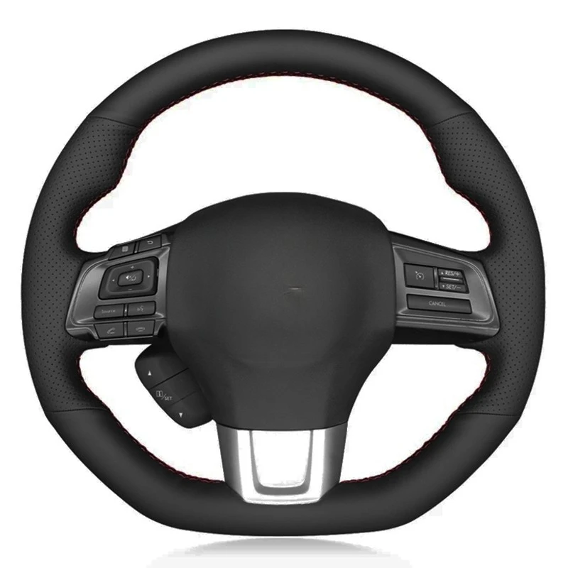 Car Steering Wheel Cover Soft Black Artificial Leather Original Steering Wheel Braid For Subaru WRX (STI) Levorg