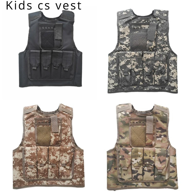 

Childrens Tactical Vest Kids Clothes Body Armor Protective Waistcoat Outdoor Summer Camp Training Vest CS Equipment