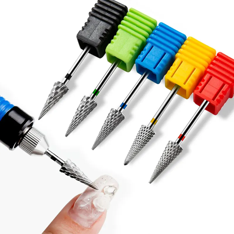 Tip Tungsten Carbid Nail Drill Bits Electric Manicure Drill Accessory Milling Cutters for Nail Gel Polish Remover Nail Art Tools