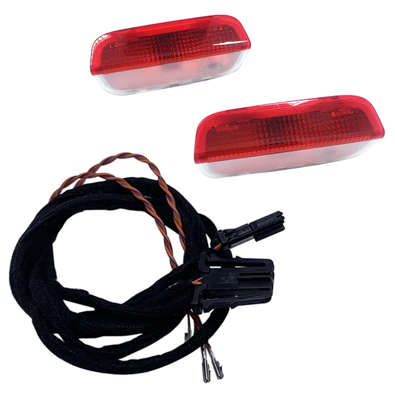 1Set Door Warning Light Interior Lamp+Cable Wire Harness for Golf Jetta MK5 MK6 Passat B6 B7 CC Tiguan 3AD947411