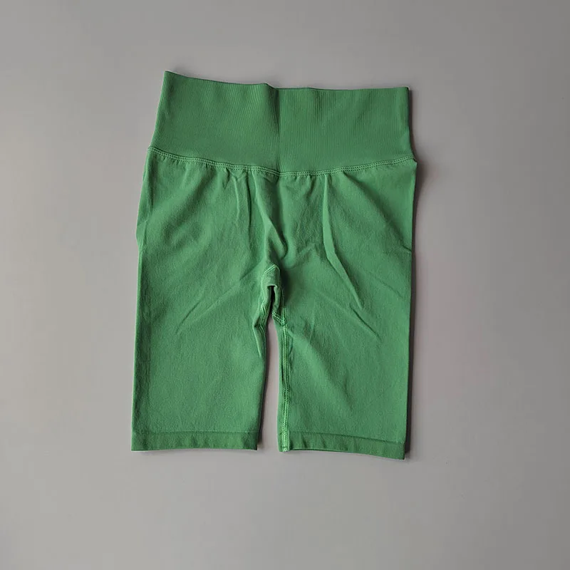 Pfirsichfarbene Fitness-Shorts mit hoher Taille, schnelltrocknend, atmungsaktiv, für das Training, Po-Lifting, eng anliegende Sport-Yoga-Dreiviertelhose – Detail 4