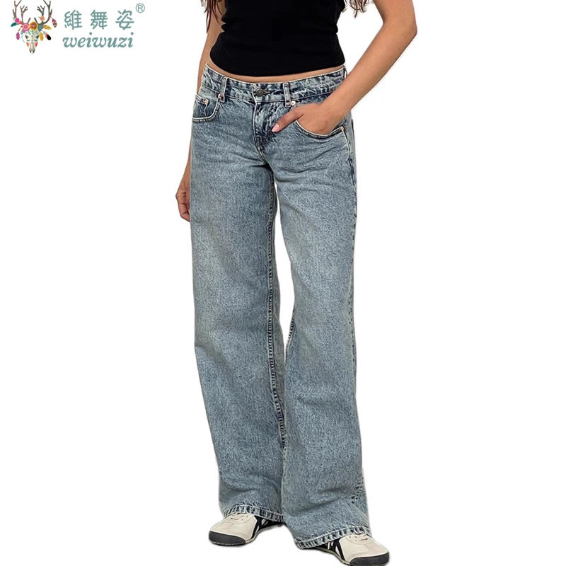 

Women's Jeans Versatile High Waist Denim Pants Causal Straight-leg Pants Y2k Fashion Outdoor Loose Trousers Autumn Streetwear