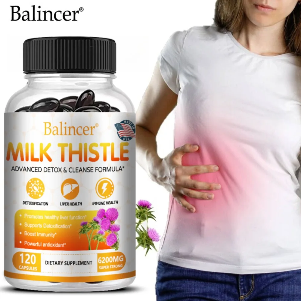 

Milk Thistle with Dandelion Root - for Kidney & Liver Health, Liver Detox and Cleanse, Promotes Skin and Digestive Health