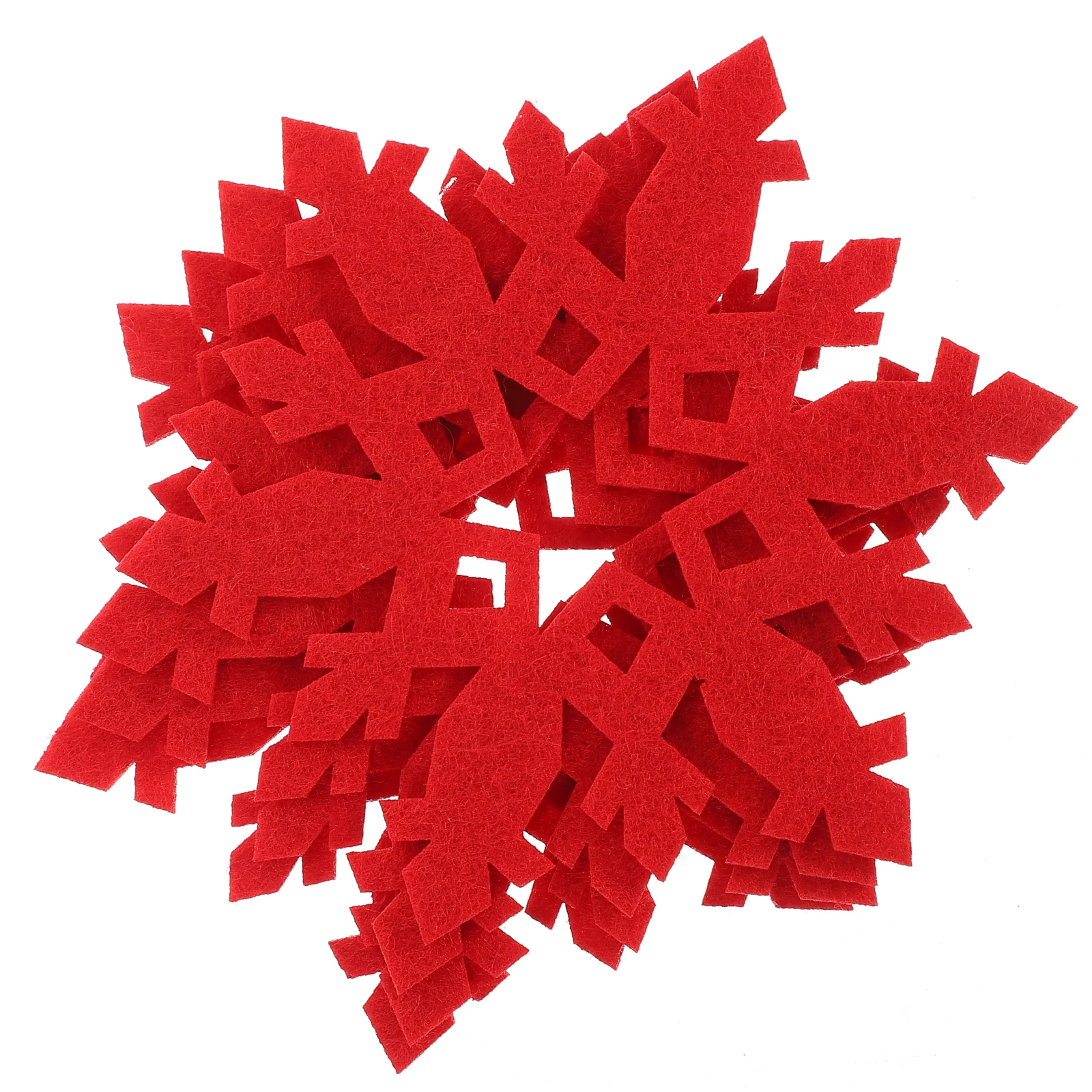 

12 Pcs Red Christmas Decorations Snow Coaster Cup Mats Flake Place Drinks Snowflake Coasters for Dinner Table