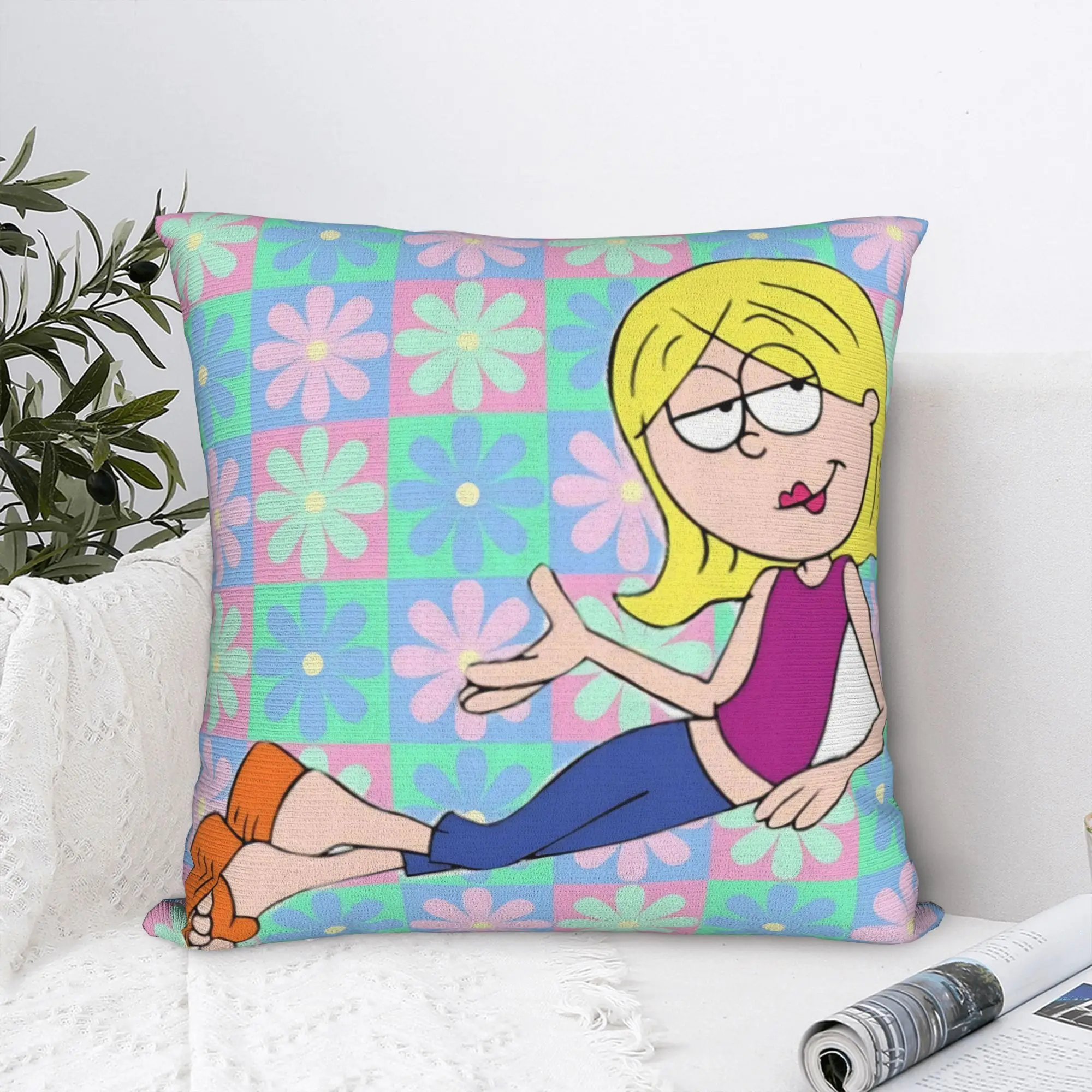 Lizzies Cartoon McGuires Square Pillow Cases  Cushion Cover Funny Zipper Decorative Pillowcase for Sofa 45*45cm