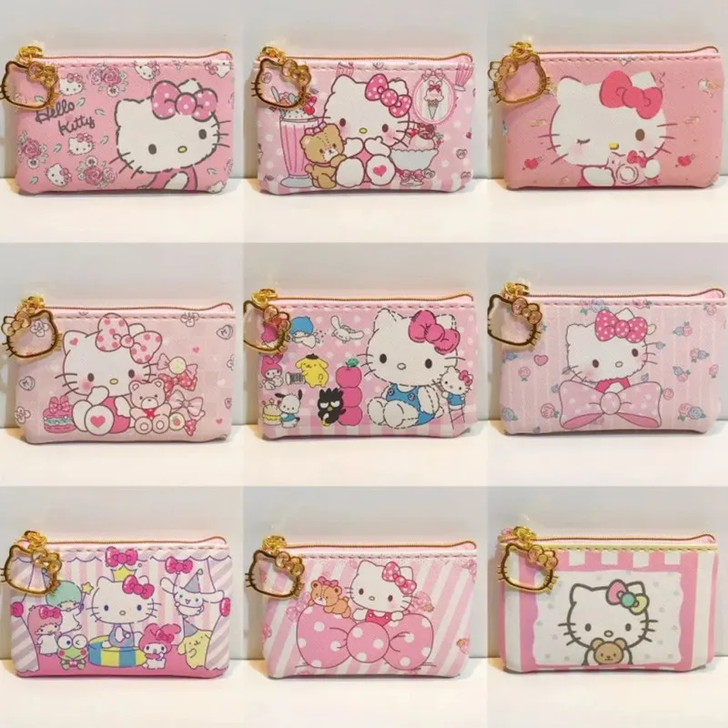 Hello Kitty Cartoon Coin Pouch Purse Sanrio Creative Small Wallet Wholesale My Melody Bags girls purse Kawaii Wallet Kid Purses