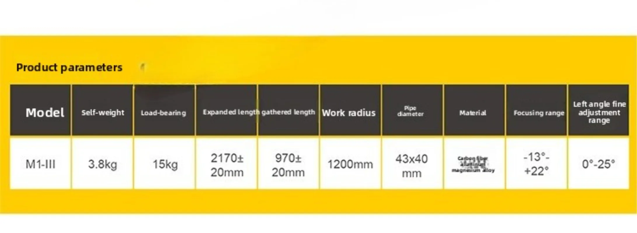 Giraffe Rocker Arm M1-III Portable Carbon Fiber SLR for GoPro