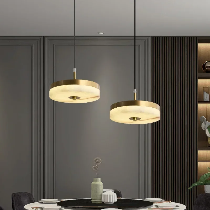 

Copper Marble Small Droplight Single Head Dining-Room Lamp Modern Bedroom Light Loft Decor Luminaire Suspension Light Fixtures