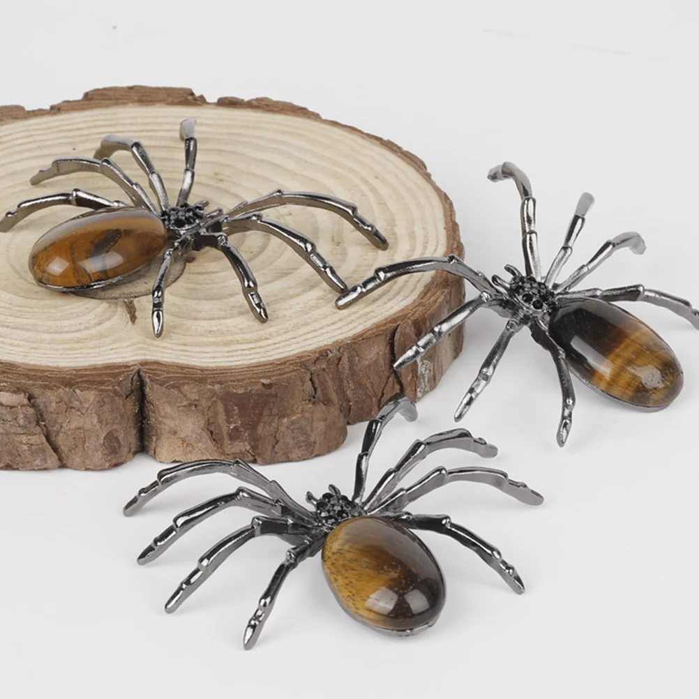 

Crystal Spider Halloween Decoration Simulation Desktop Ornament for Indoor Outdoor Party Supplies Festival Gift Kids Room Decor