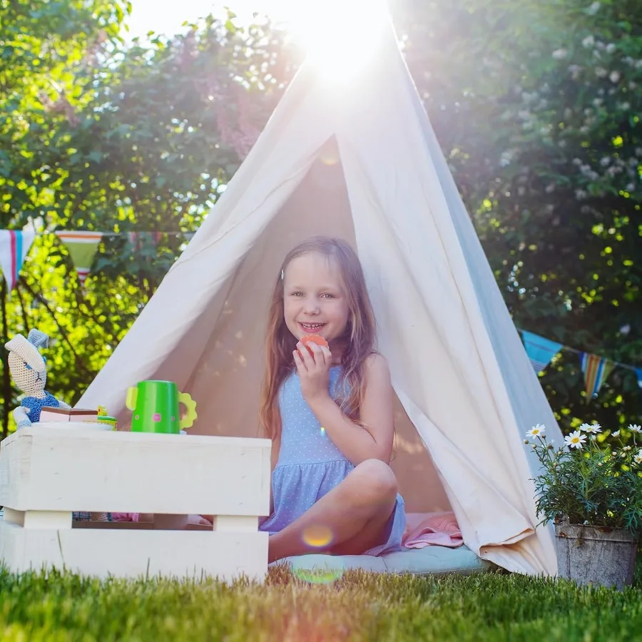 6 pacotes tenda teepee para com luzes de corda de 10 pés tenda teepee de jogo interno para meninas e meninos tendas dobráveis para festa de aniversário bo