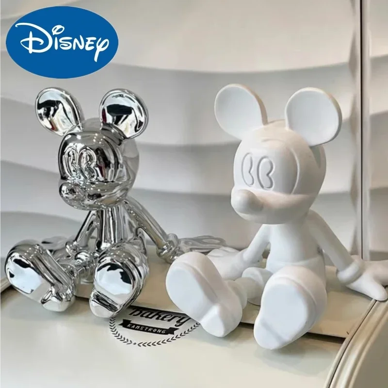 Cartoon Disney Mickey Mouse Resin Figure 15/21cm Collection Sitting Posture Mickey Action Figurine Anime Collection Model Doll