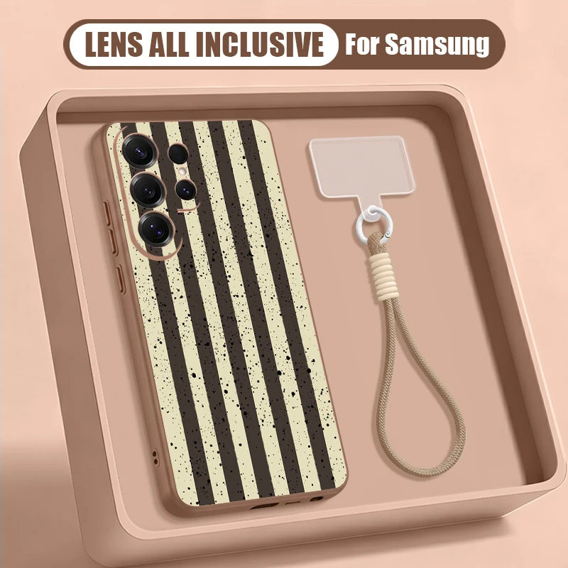 Rainbow Color Striped Case For Samsung S26 S25 Ultra S24 S23 FE S22 A17 A37 A54 A55 A56 A57 5G Hybrid Magnetic Matte Cover Funda