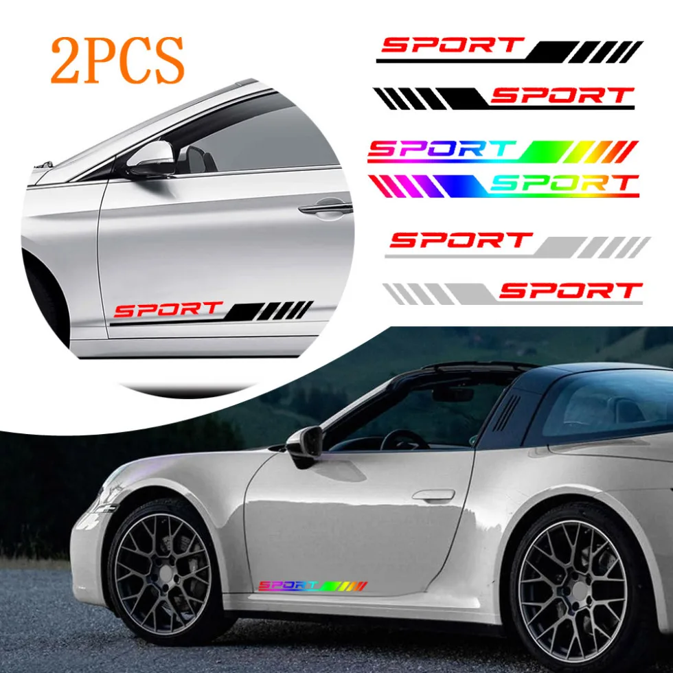 

2pcs Universal Car Door Styling Decoration Sport Emblem Decal Auto Exterior Accessories Car Body Reflective Badge Stickers