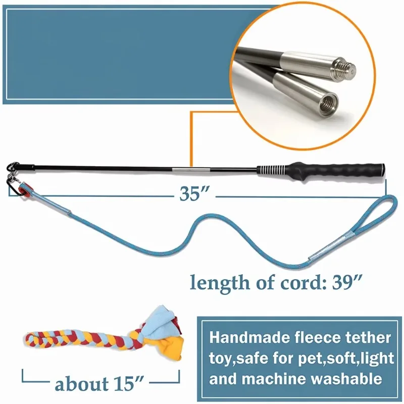 Factory Direct Durable Interactive Boredom Buster Multi-Material Teaser Stick Fashion Simple Style Outdoor Dog Training Toy Pet