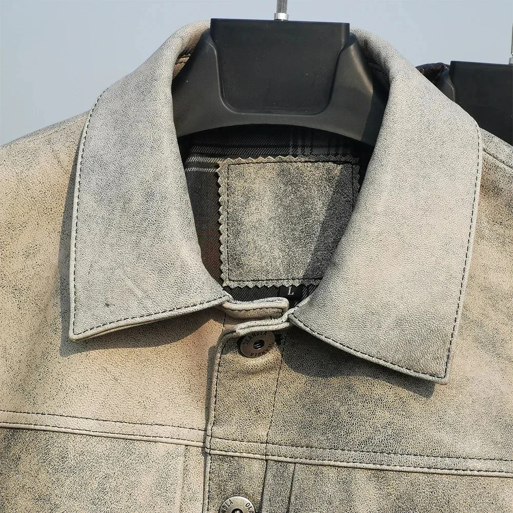 Fashion 506 Natural Sheepskin Leather Jacket For Men Soft Thin Coat Man Skin Jackets Male Clothes Spring Autumn M007