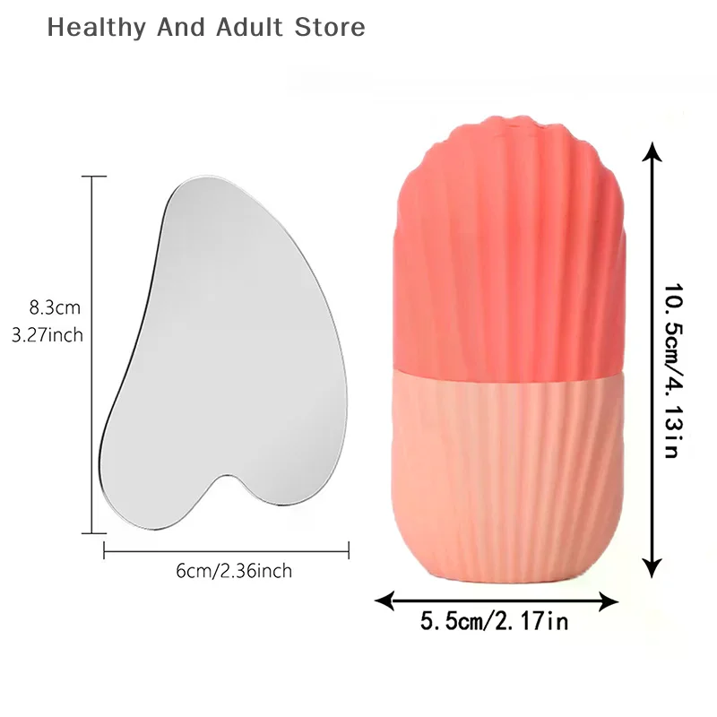 

Ice Face Roller Facial Skincare Ice Roller Set, Stainless Steel Facial Roller Gua Sha Face Tool Face Massage Roller Mold Cube