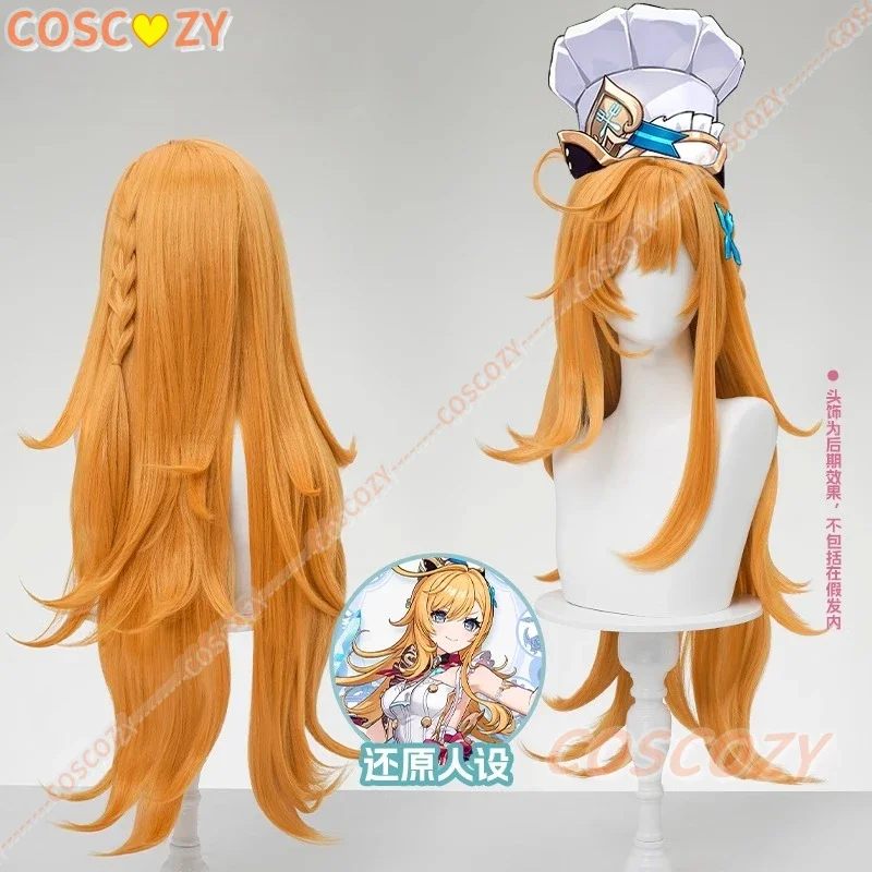 

CosplayGenshin Impact Escoffier Cosplay Wig Women Girls Long Orange Hair Ousia Fontaine Tasteful Excellence Halloween Con Party