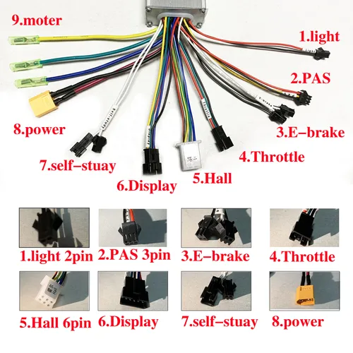 Imagen 2 del producto Controlador de motor sin escobillas de onda sinusoidal de 3 modos 24V/36V/48V 500W 750W 1000W 25-30A para S866 V889 S966 Medidor LCD de 2 protocolos para bicicleta eléctrica