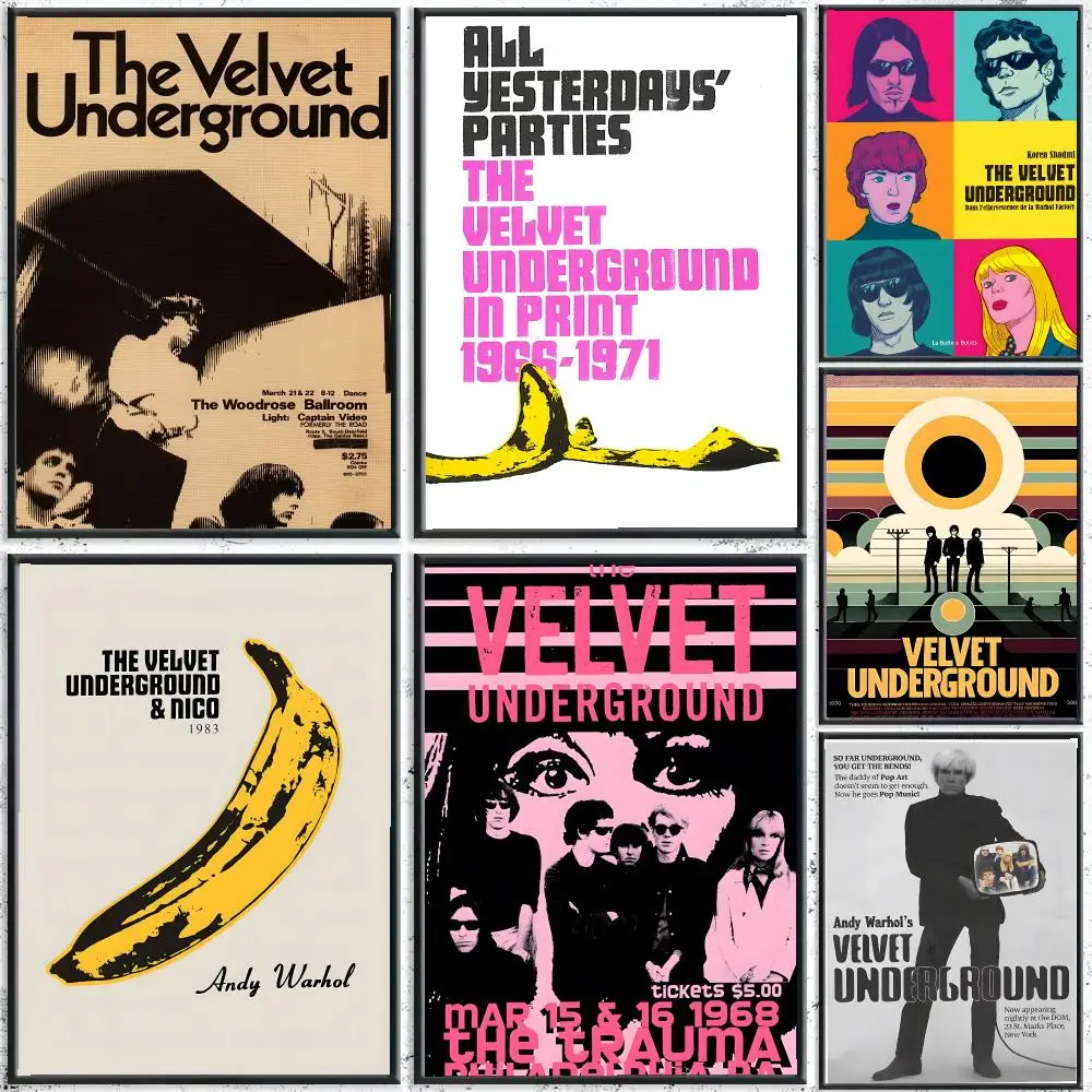Rock Band T-The Velvet Underground  Poster Reteo Wall Art Aesthetic Room Decor Print Living Room Bedroom Home Decoration